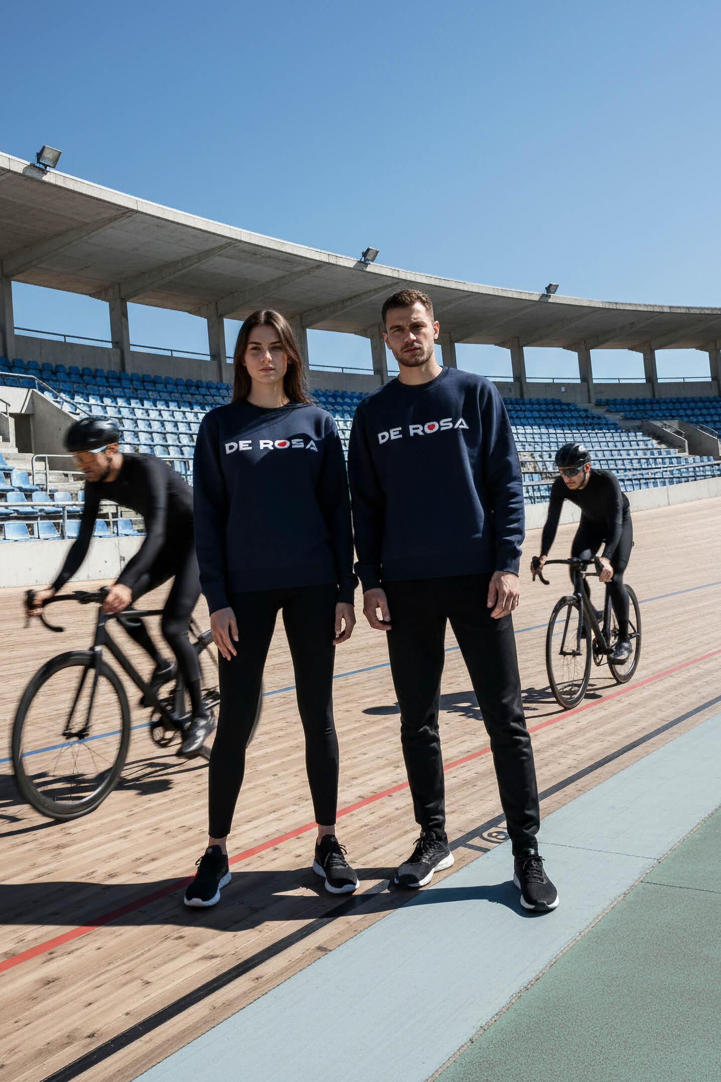de-rosa-crewneck-sweatshirt-print-sweat-bleu-marine-logo-blanc image 6