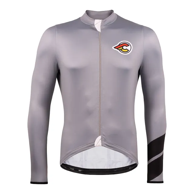 cinelli-tempo-nemo-maillot-manches-longues-hiver-gris-cement image 1