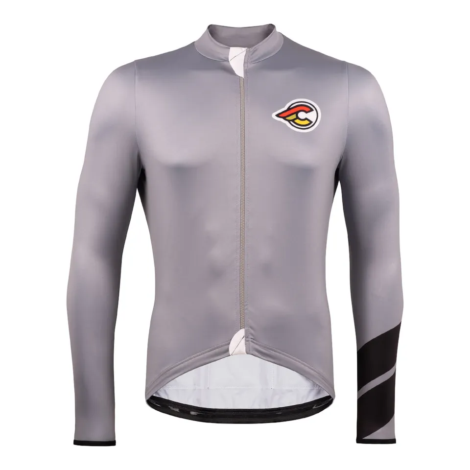 cinelli-tempo-nemo-maillot-manches-longues-hiver-gris-cement image 1