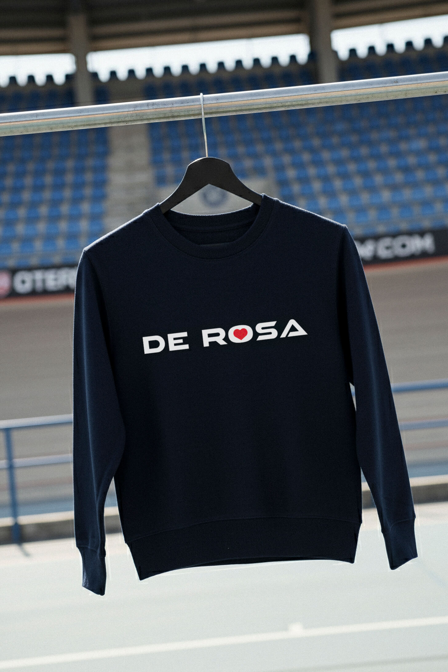 de-rosa-crewneck-sweatshirt-print-sweat-bleu-marine-logo-blanc image 8