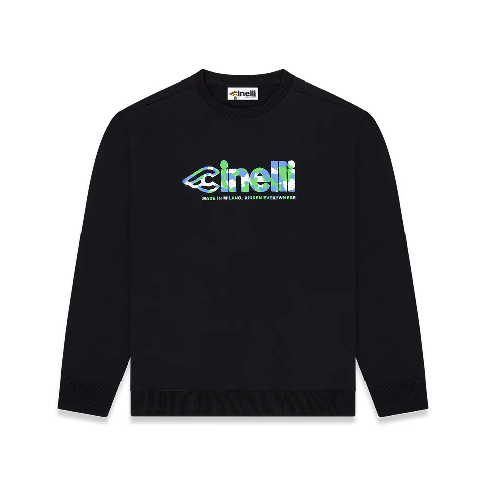 cinelli-crewneck-global-cycling-black-sweatshirt image 1